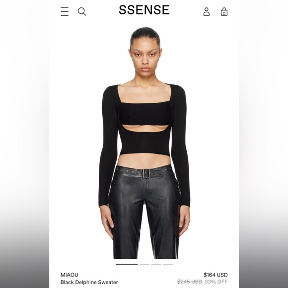 miaou black “Delphine” sweater knit top - Picture 2 of 3